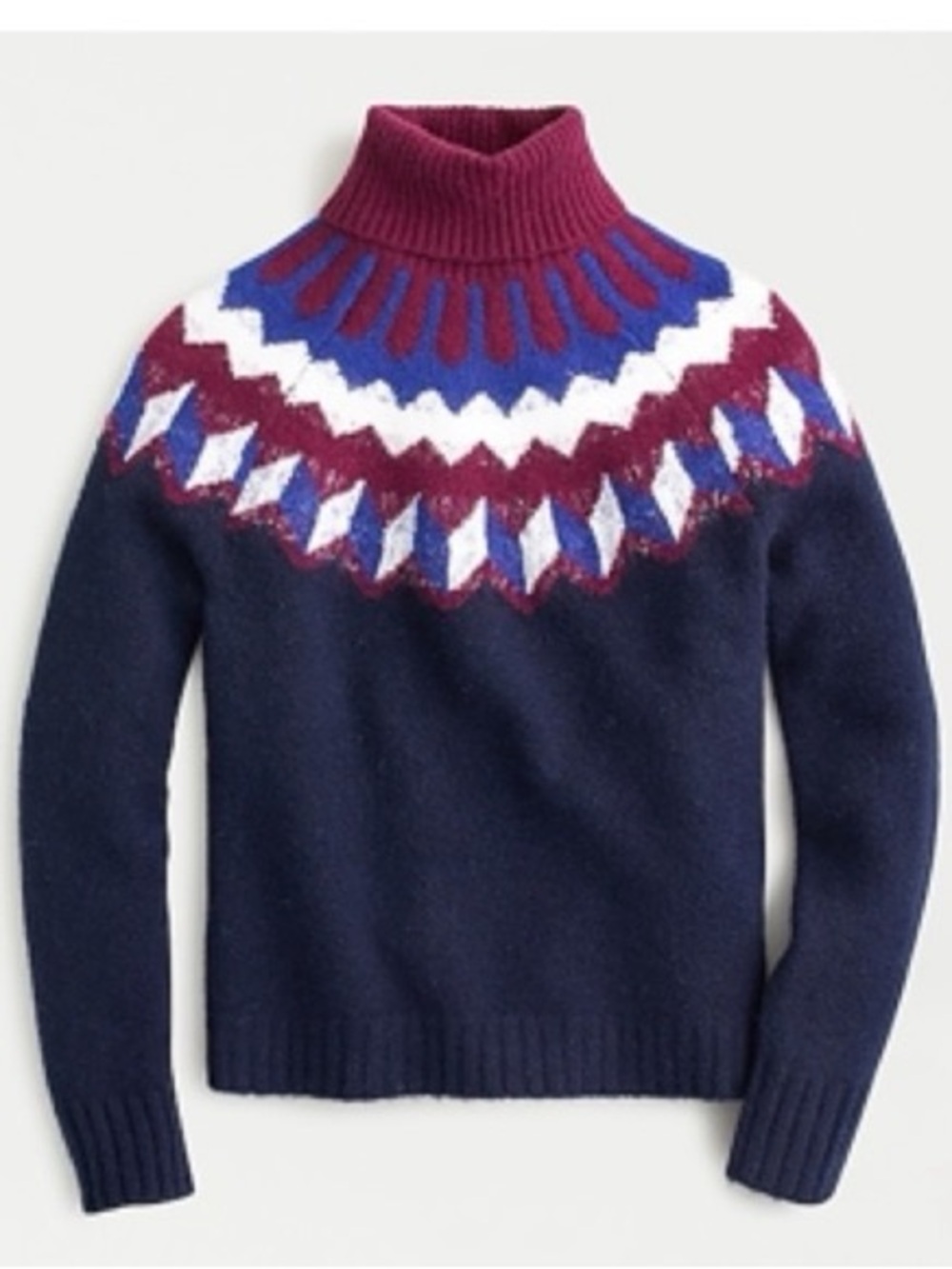 J. Crew Navy Fair Isle Turtleneck Sweater XL